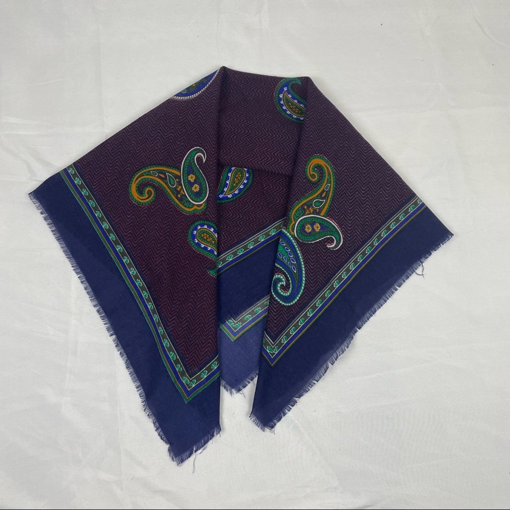 Vintage Glentex Japan made paisley print square scarf 30”by30”